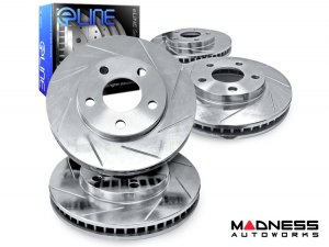 Jaguar F-TYPE Brake Rotors (2) - Front - R1 Concepts - eLINE - Slotted - 3.0L